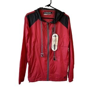 Red Men's Hoodie Buddy Jacket with built-in headphones